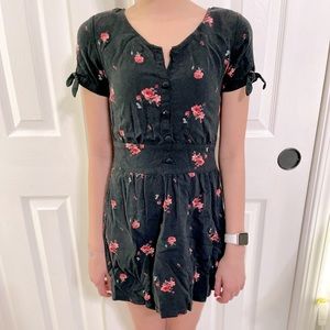 Abercrombie Kids black floral romper